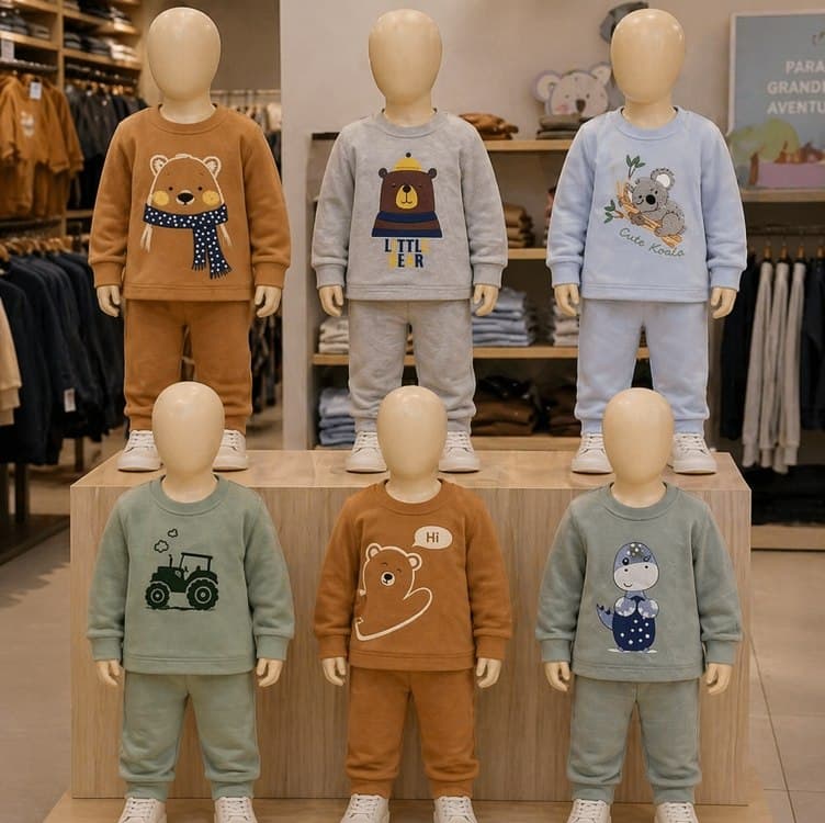 Kit 4 Peças Soft Menino Infantil Inverno Conjunto Soft Frio