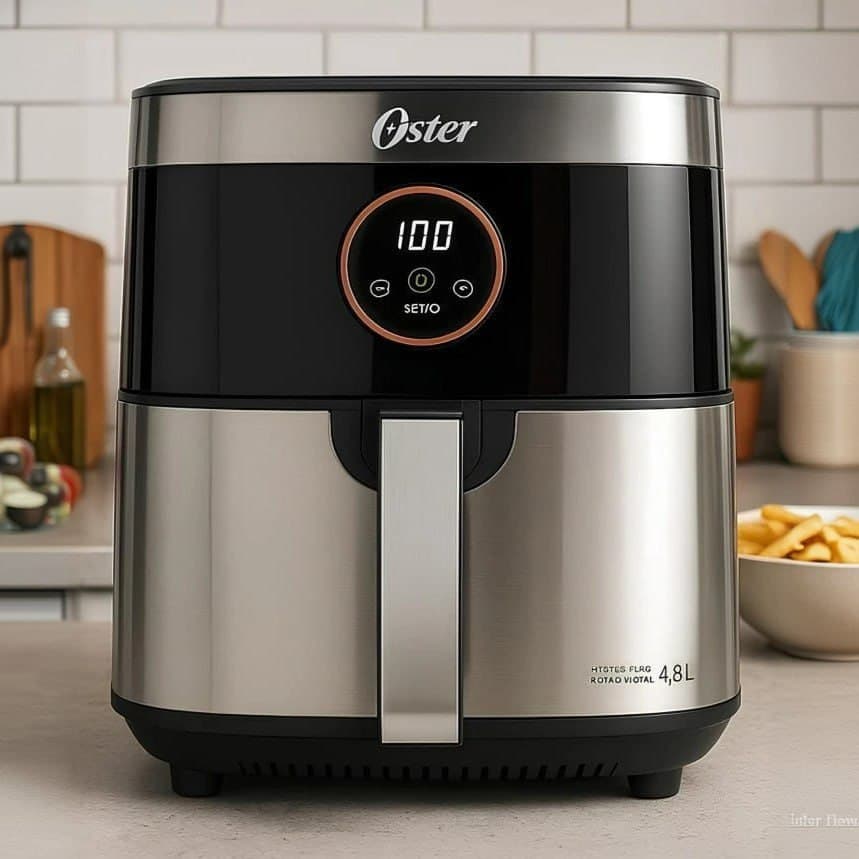Fritadeira Air Fryer Sem Óleo OFRT660 Preta/Inox 4,8L 127V Oster