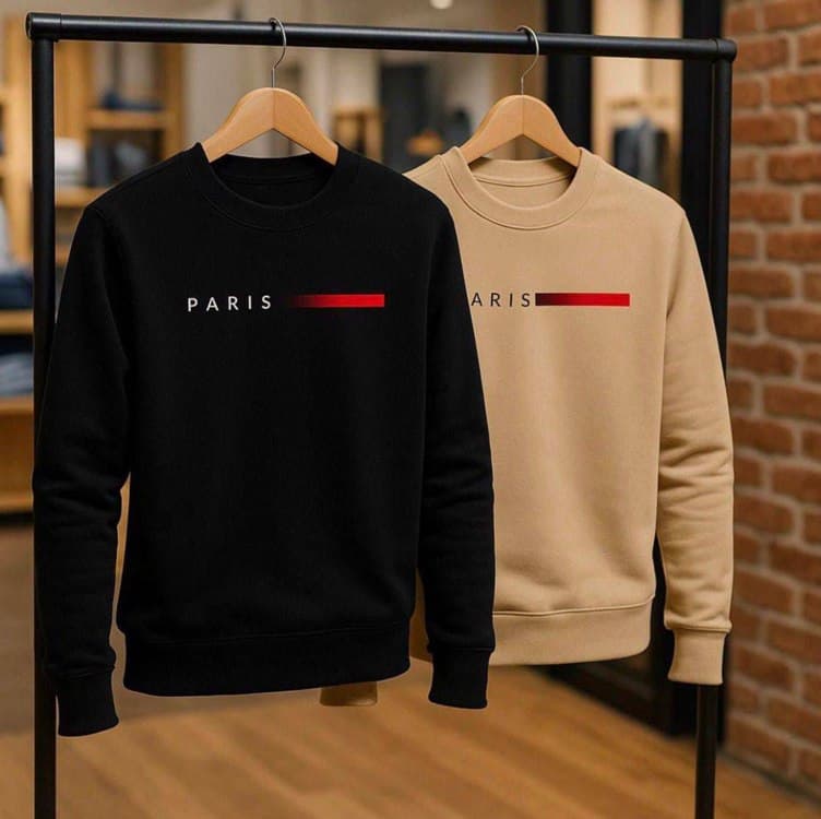 Moletom Masculino Gola Careca Flanelado Paris Suéter Frio