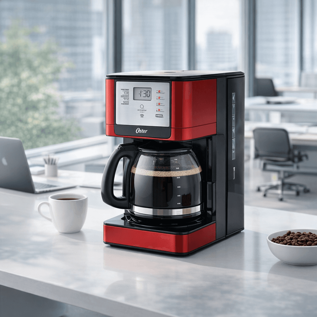 Oster Cafeteira Flavor Programável, 1,5L, 110V, Vermelha/Preto, 1000W, BVSTDC4401RD