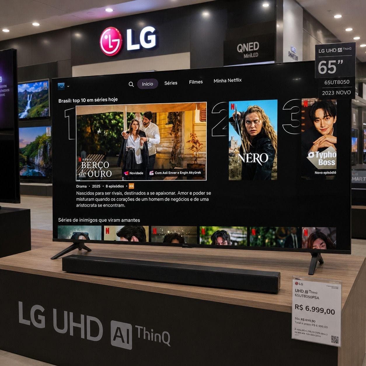 Smart TV LG UHD AI UA75 65 Polegadas HDR10 Pro