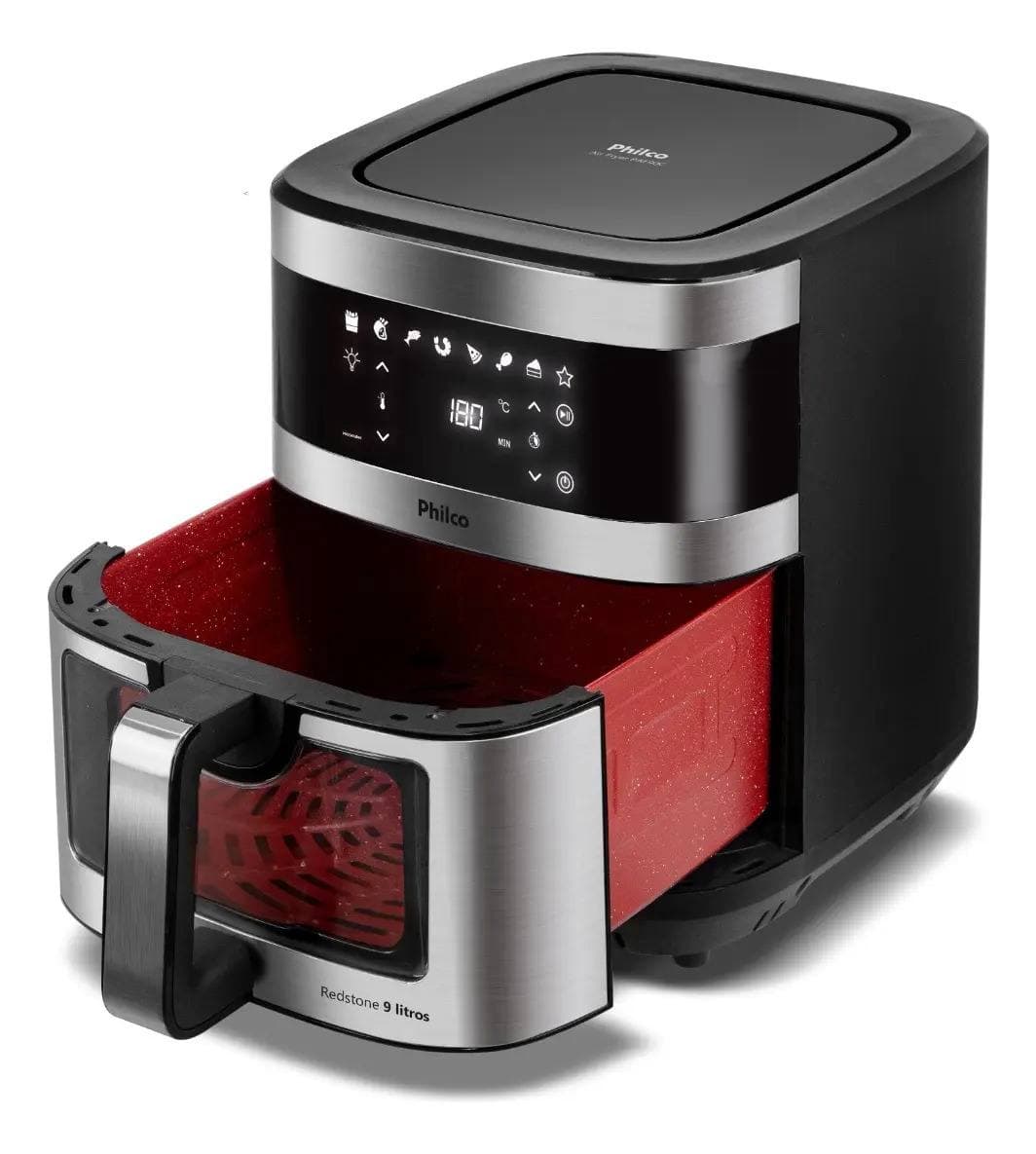Air Fryer Philco 9L Visor Glass Painel Digital