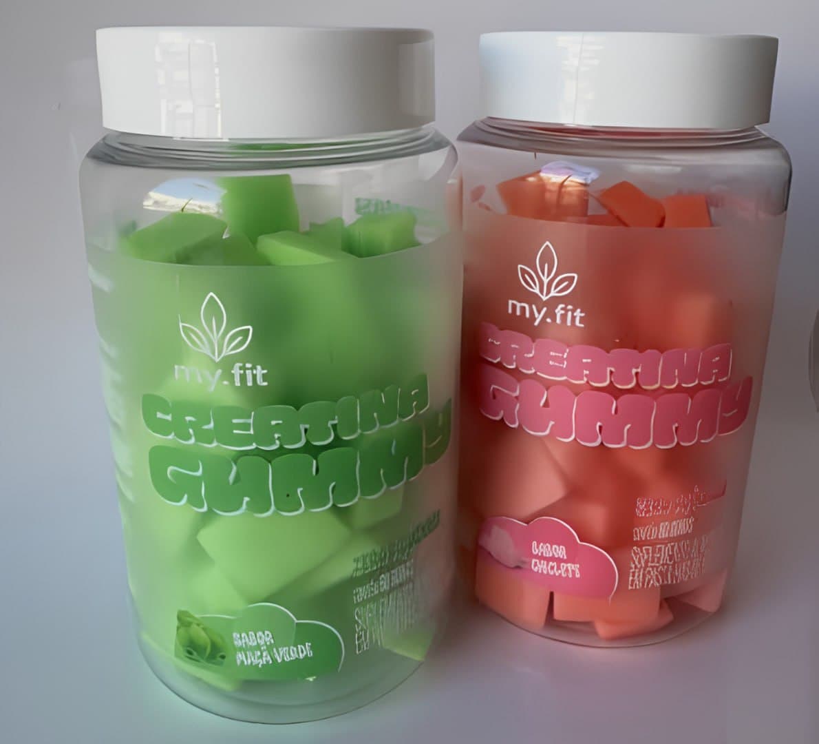 Kit 2x Creatina Gummy Sabor Chiclete e Maçã Verde (120 Gomas)