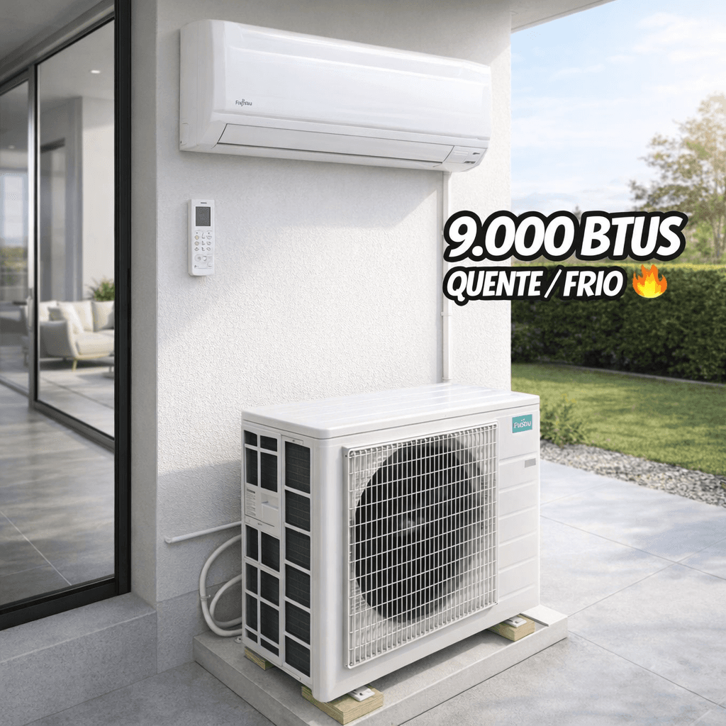Ar-condicionado Split HW Inverter Fujitsu Airstage Essencial 9.000 BTUs R-32 Quente/Frio