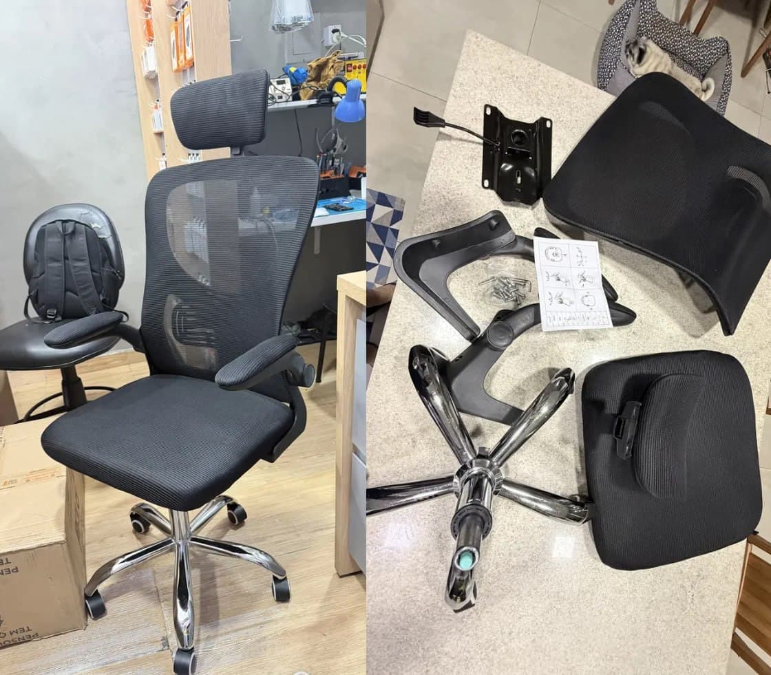 Cadeira Escritório Ergonômica Ravena Apoio Lombar e Nuca