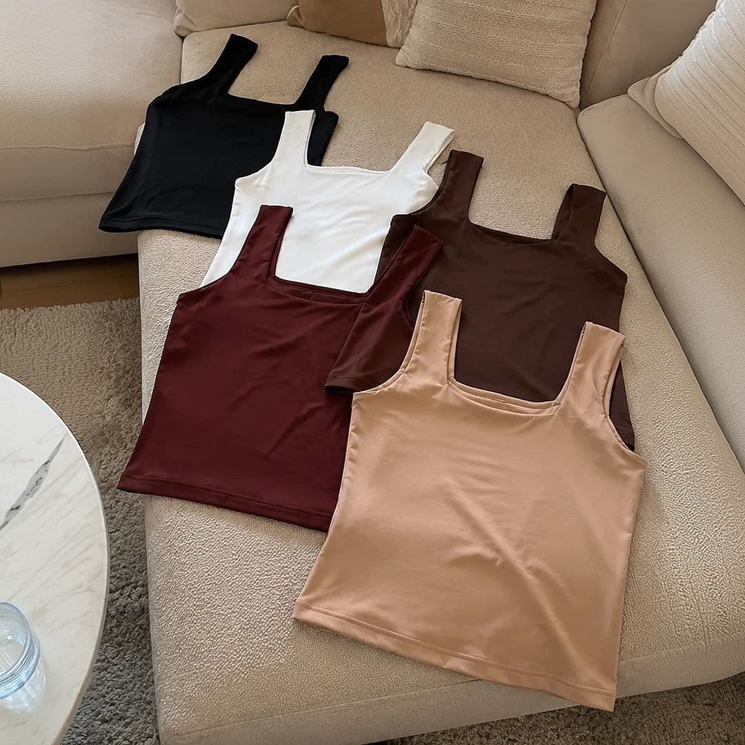 Blusa Regata Feminina Decote Quadrado