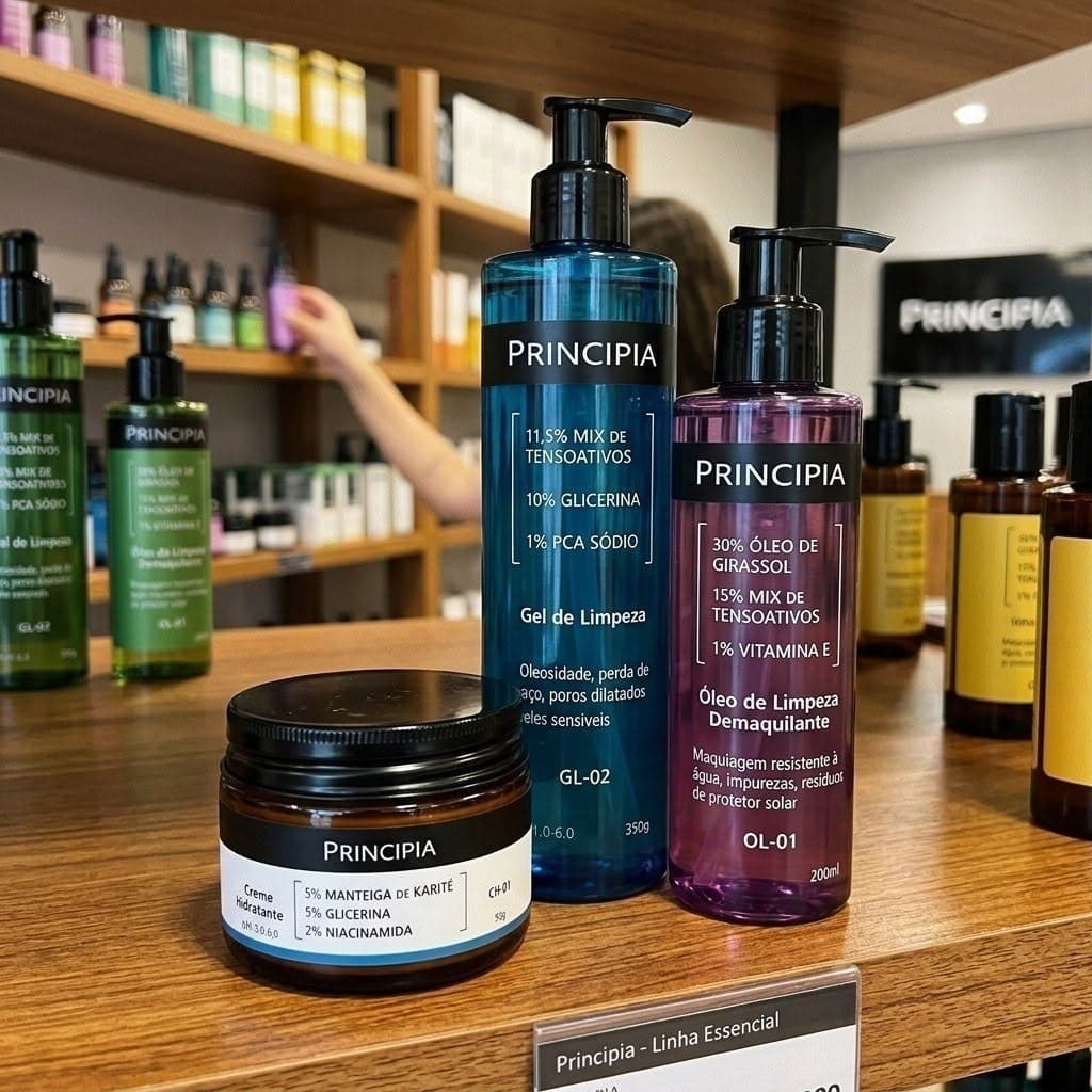 Principia Kit Limpeza e Hidratação CH-01 + OL-01 + GL-02 Todo Tipo de Pele Dia/Noite