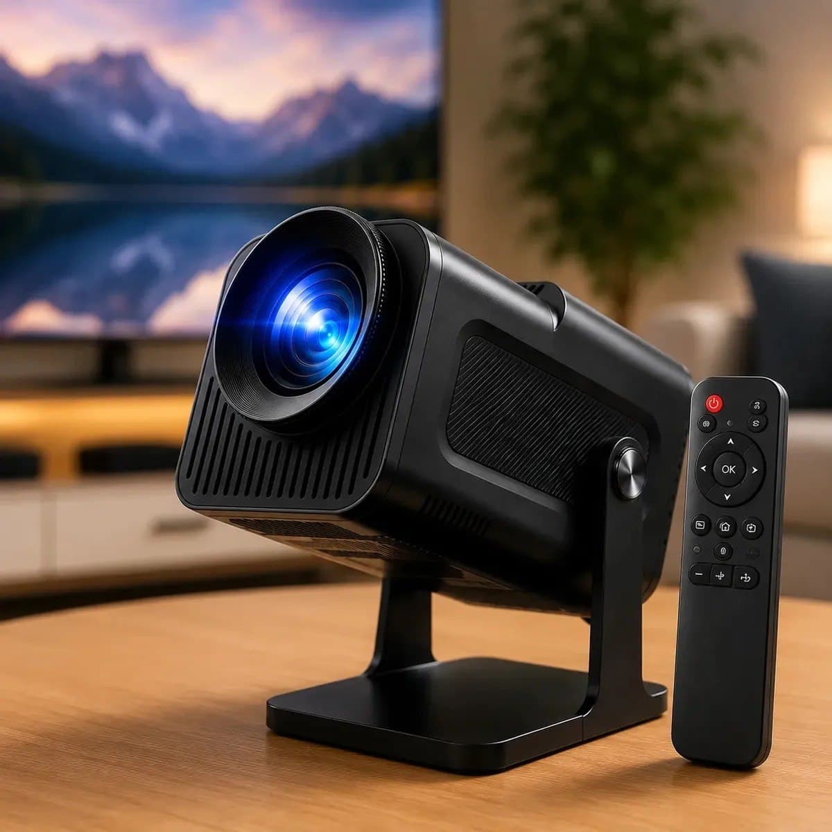 Projetor HY320 Hardline Smart TV Android WiFi 6 390 ANSI Lumens