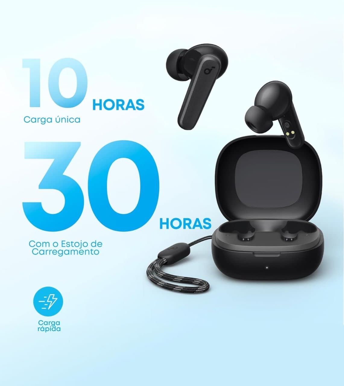 Soundcore P20i Fone Bluetooth 5.3 Drivers 10mm 30H Preto